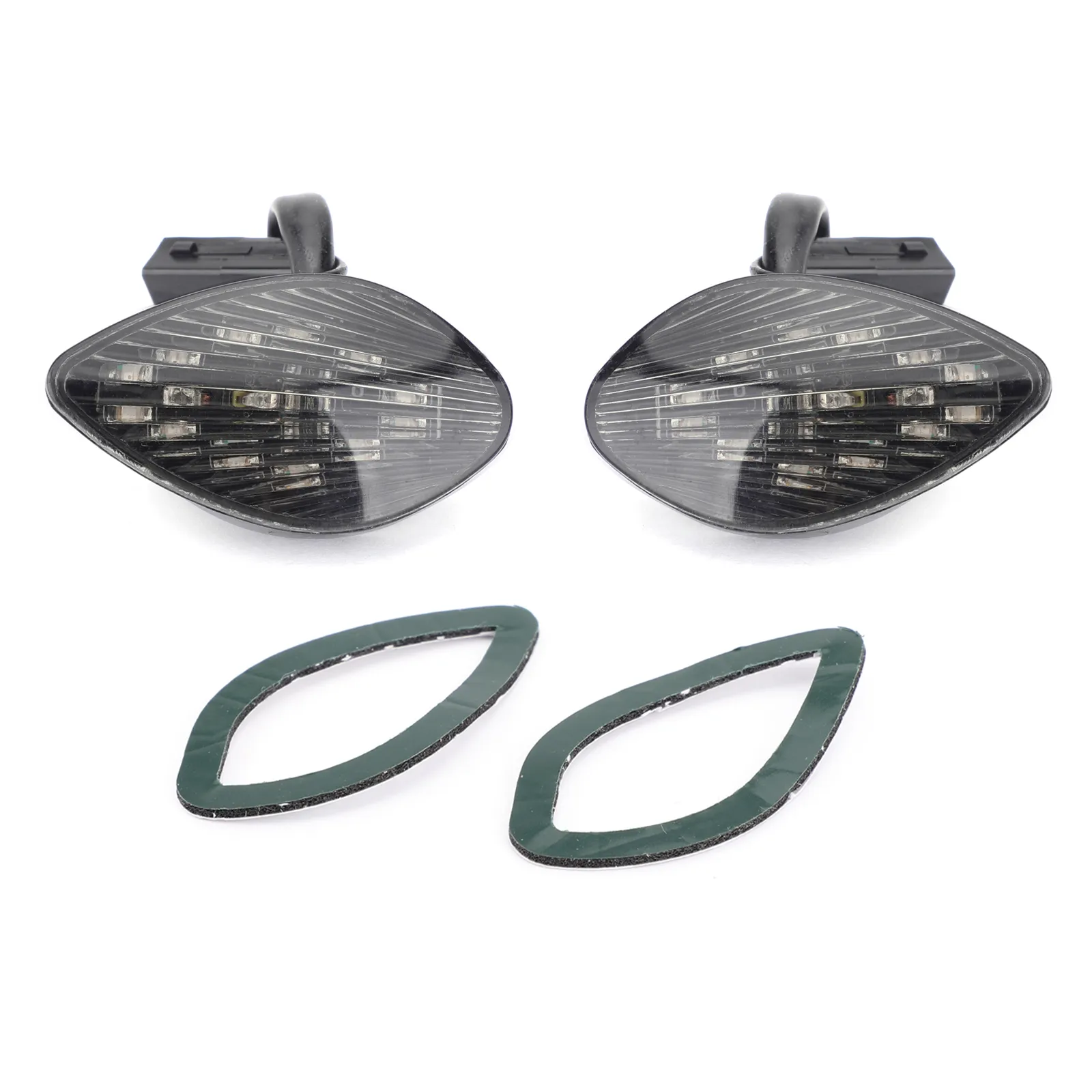 Emissive_LED Black Smoke Flush Mount LED Turn Signals – For Kawasaki, Honda, Suzuki, Yamaha Motorcycles