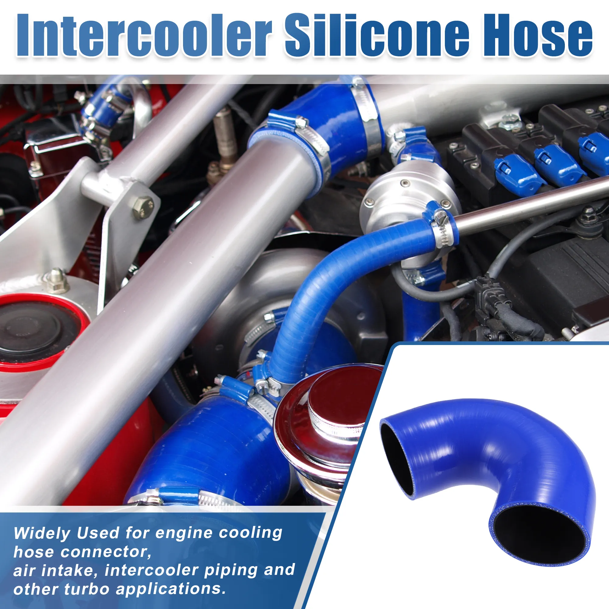 Motor-1 1.5″ 3-Ply 90° Elbow Silicone Hose – Intercooler Coupler Reducer – Black