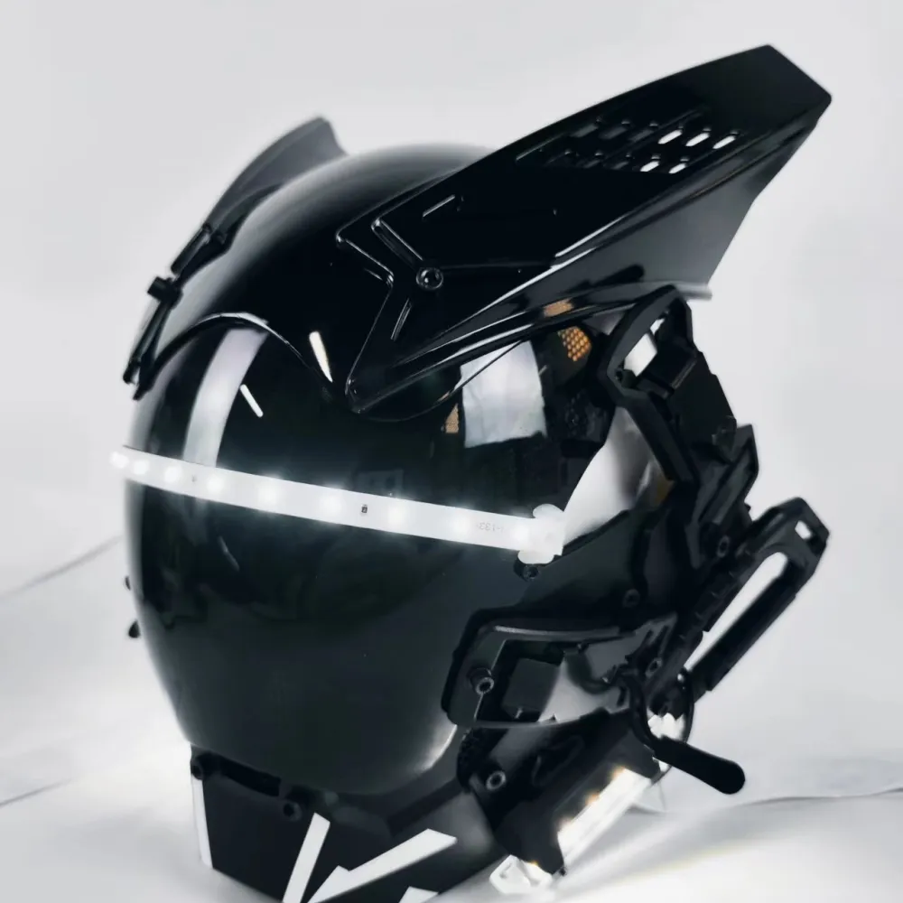 発光LED付き サイバーパンク ヘルメット 近未来SF デザイン フェイスマスク Amazon.co.jp: お下げと明かりをつけた未来主義サイバーパンク