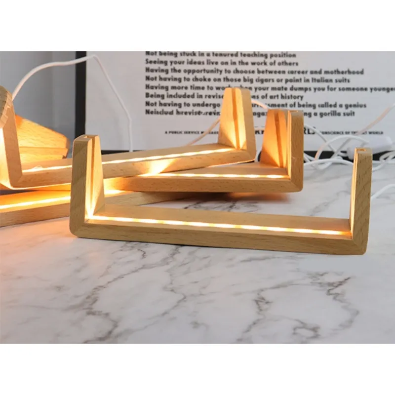 U Shaped LED Light Base Wooden Frame Display... From Ddmyday, $30.39 ...