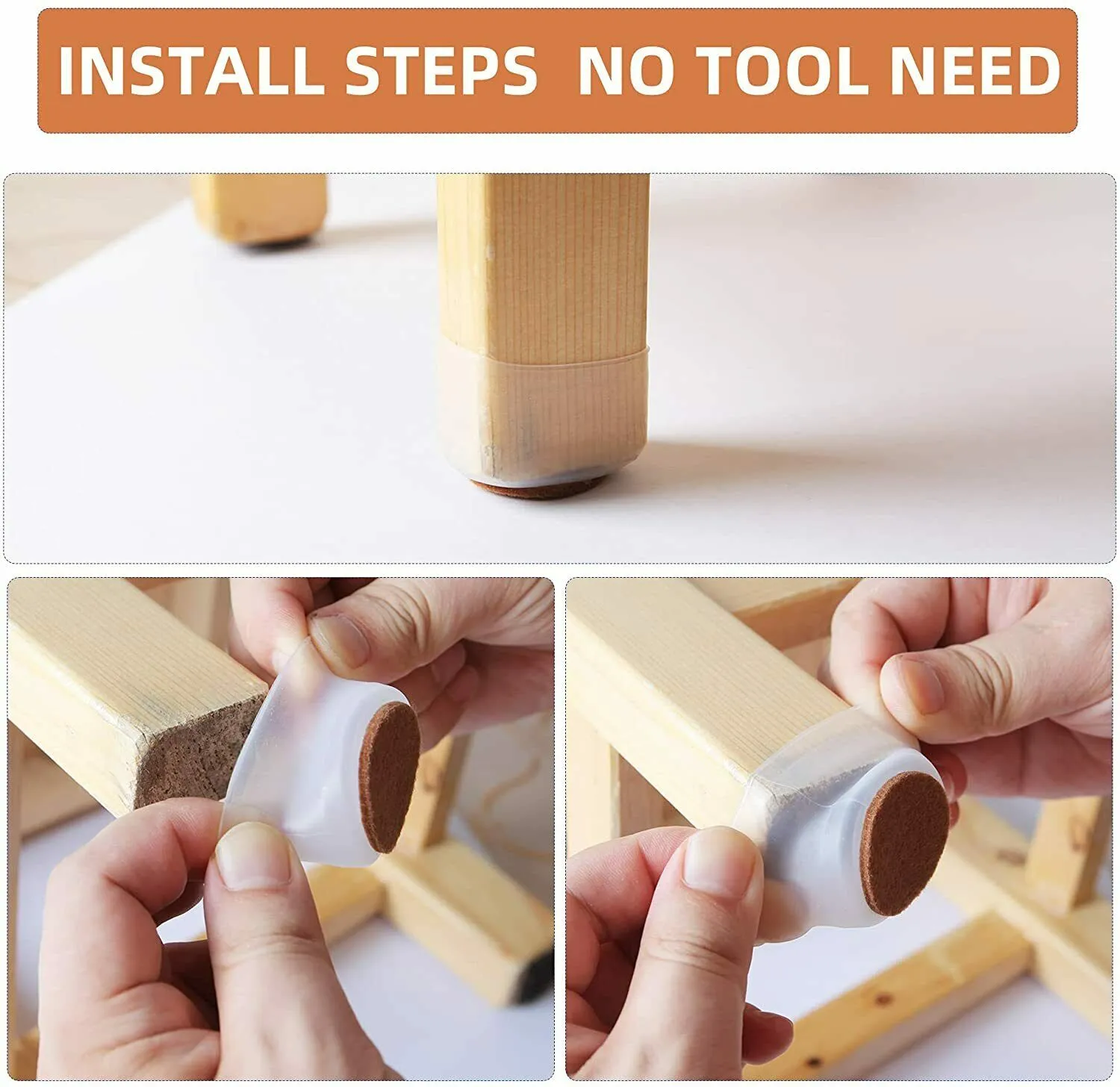 Rubber Chair Wood Chair Leg Caps Floor Protection For Chair Legs