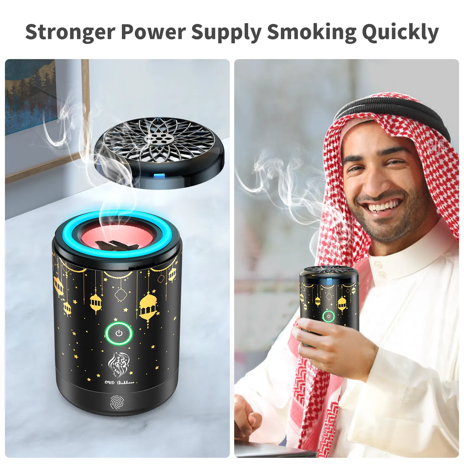 Zahras Electric Bakhoor Incense Burner - Rechargeable USB Diffuser W/ Free Oud