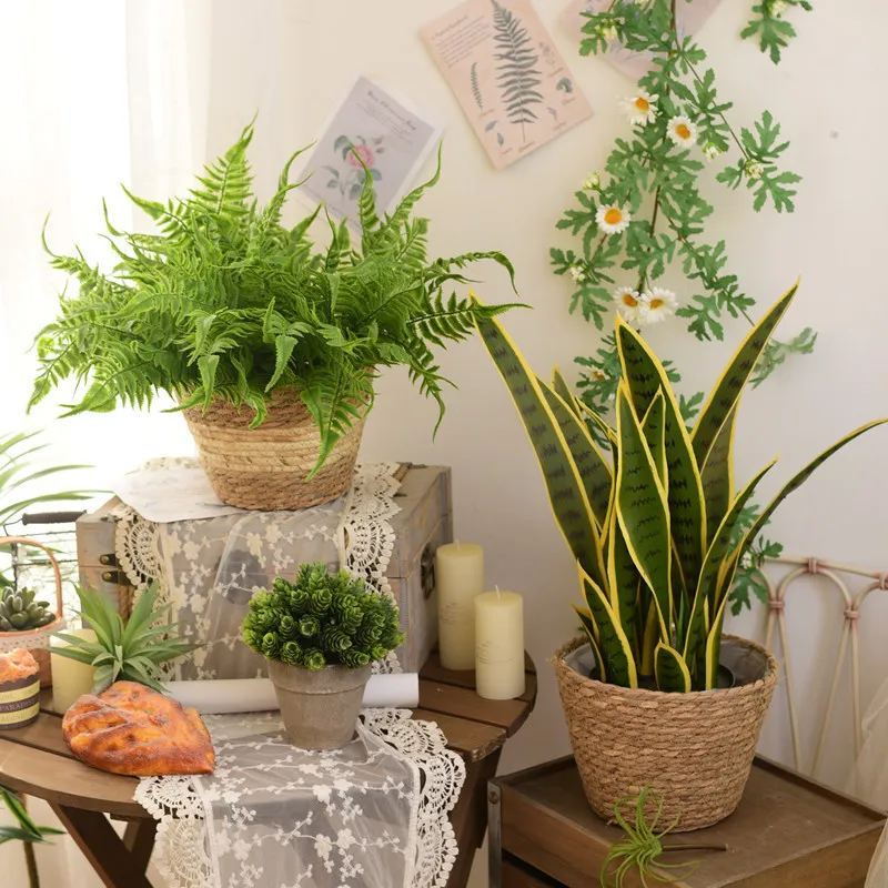 【着後レビューで 送料無料】 Straw DHgate.com:Handwoven Plant Indoor Eco-friendly - Pots ネイルカラー・マニキュア