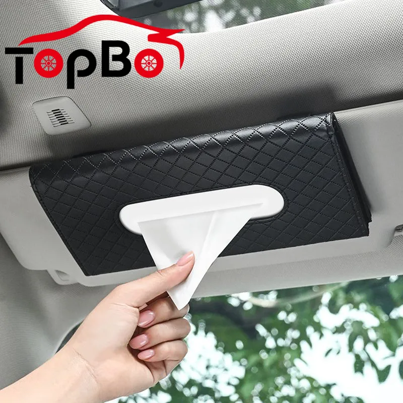 DHgate.com:Waterproof Car Visor Tissue Box PU Leather Hanging Organizer ...