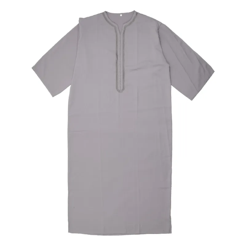 Islamic Clothes Mens Casual Hooded Robe Comfortable Loose Fit