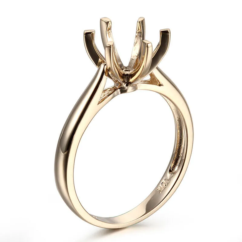 Save Big on Bulk Solitaire Round Cut Engagement Rings Heart Shaped  Solitaire Ring: Solid 14K/10K Yellow Gold Women's Engagement Semi Mount  Ring