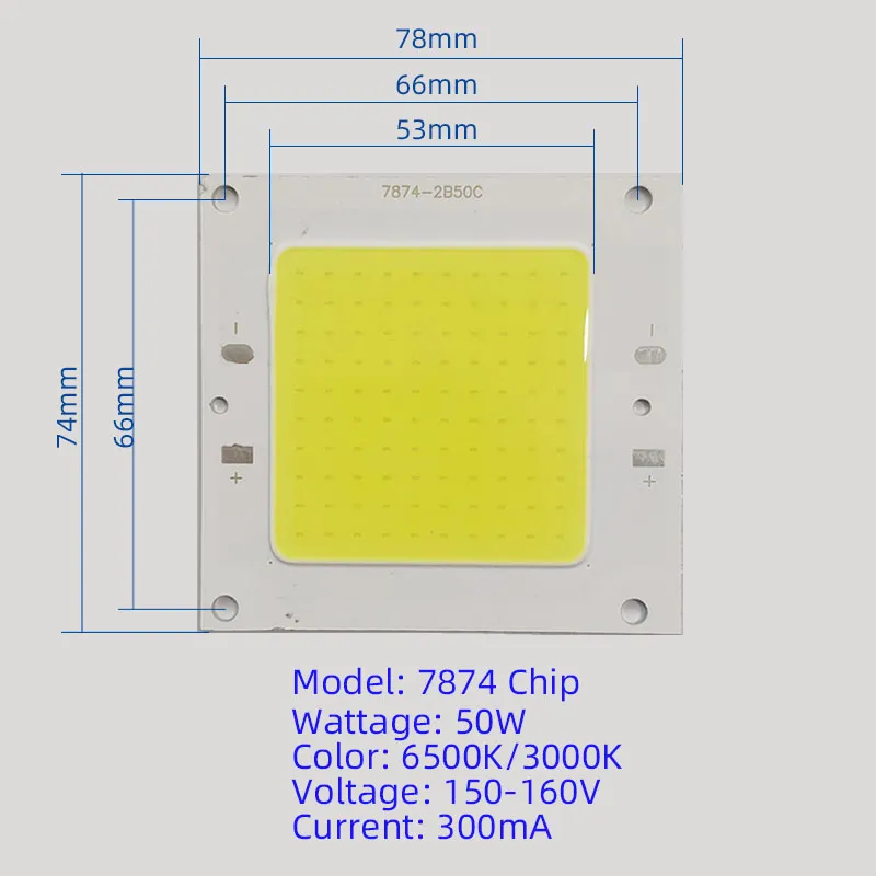 High-Power 50W COB LED Chip Light Beads for Street Lamp Spotlight Light ...