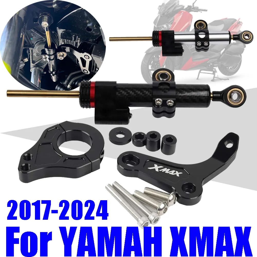 Stabilizzatore Sterzo Per Yamaha XMAX300 2017-2023 - Kit CNC In Alluminio, Ammortizzatore Regolabile - Foto 2