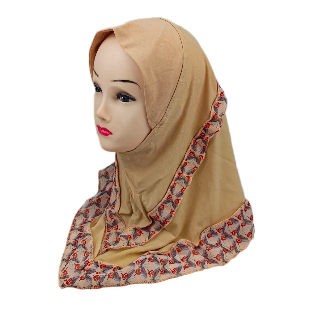 Muslim Girls Hijab Kids Lace Wrap Shawl Islamic He... - Grandado