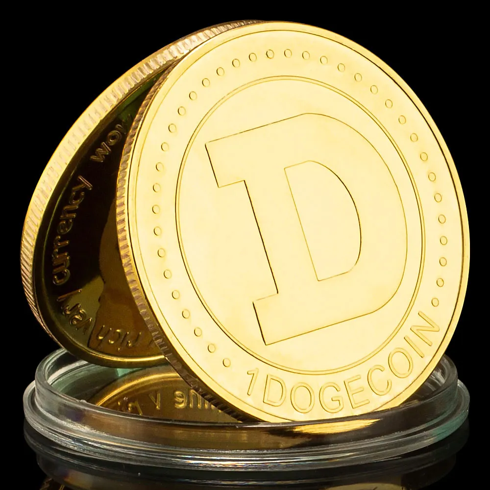 Dogecoin Gold Plated Crypto Coins 40mm Souvenirs And Gifts WOW Cute Doge  Home Decorations Commemorative Coin From 54,28 € | DHgate