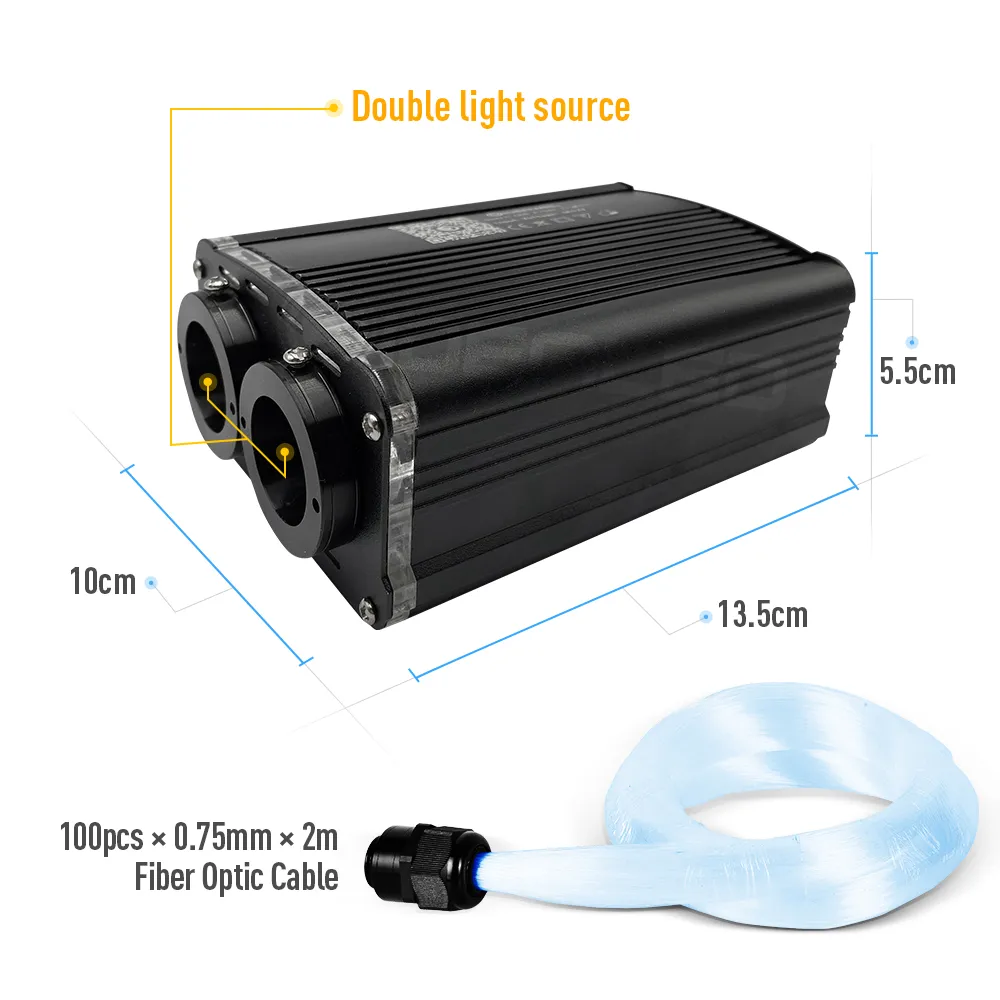 Smart LED Fiber Optic Light Engine Driver RGBW Double Head Light Source ...