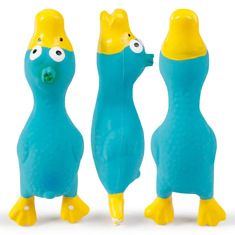 Natural Rubber Chicken Toy Squeaky Vocal Pet Toy for Dogs and Cats Teeth Cleaning Chew Toy 2024