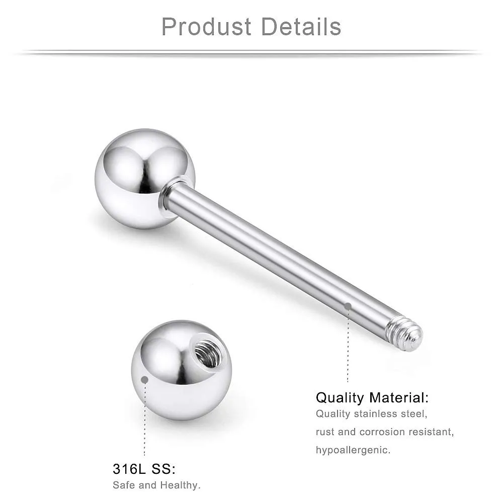 BLU-14g Barbells with UV Balls - Crystal O Corp
