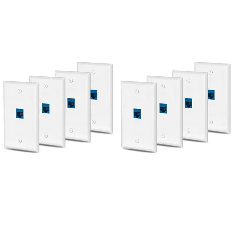 Outlite Rj45 8X Cat6 Ethernet Wall Plate Outlet 1 Port RJ45 Network Female to Female ...