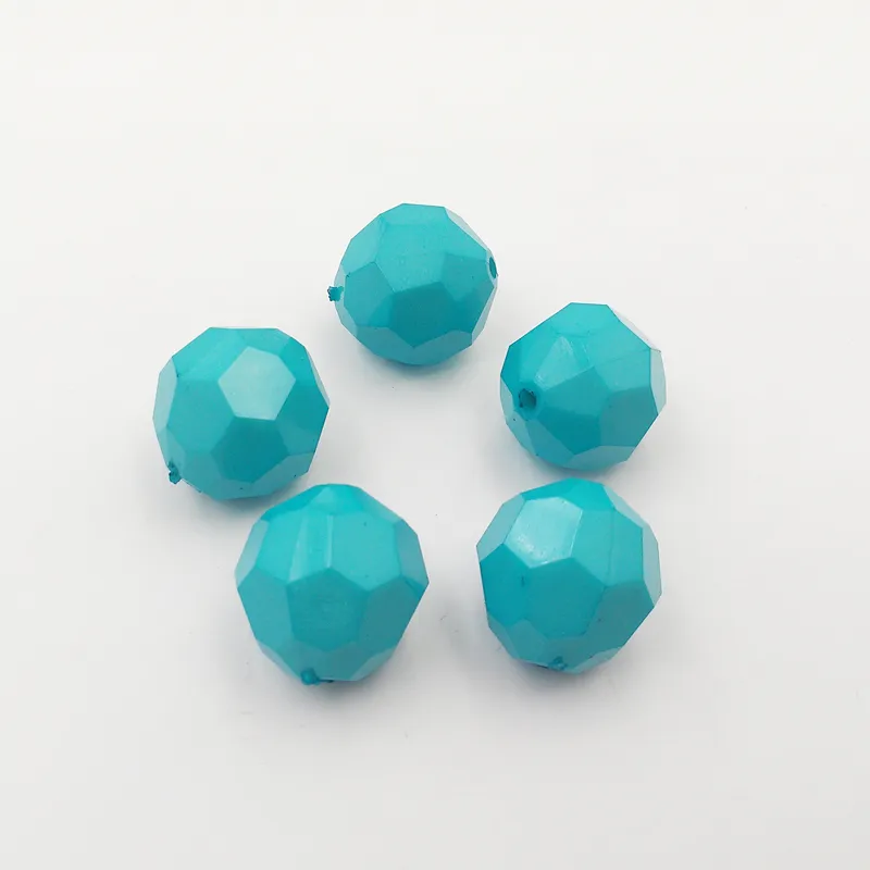 Acrylic Beads Wholesale 12mm/20mm Solid Color Big Faceted For