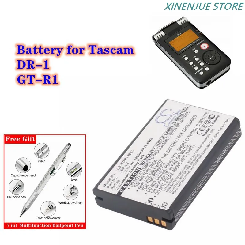 Batteria adatta per Tascam DR-1, GT-R1, serie DR, registratore vocale