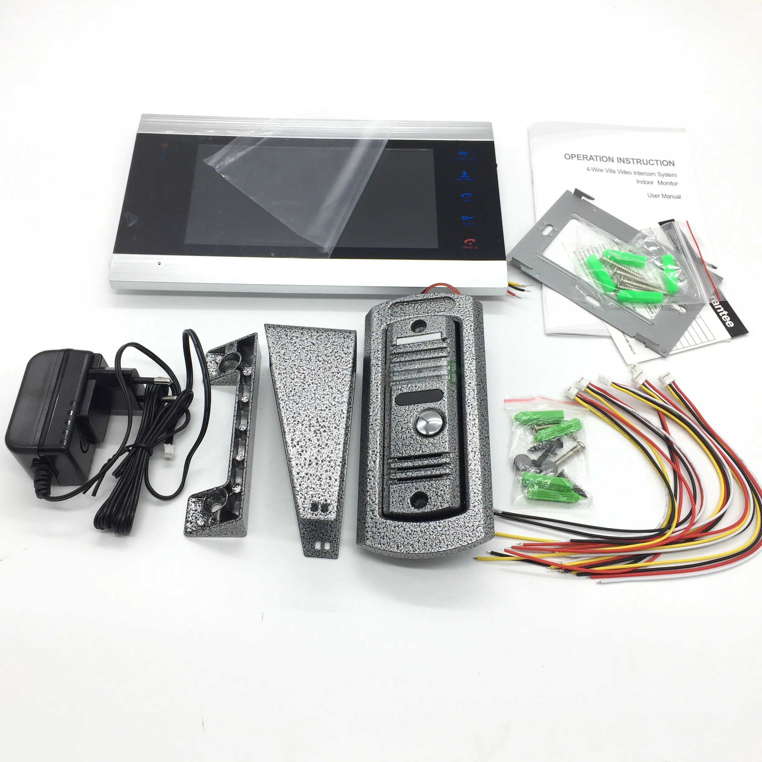 Video Intercom, WiFi Video Doorbell Camera With Monitor, 7 Inch Wired Doorbell, 1080P Camera, Supports Swipe Card Input And Motion Detection, Two-Way Audio