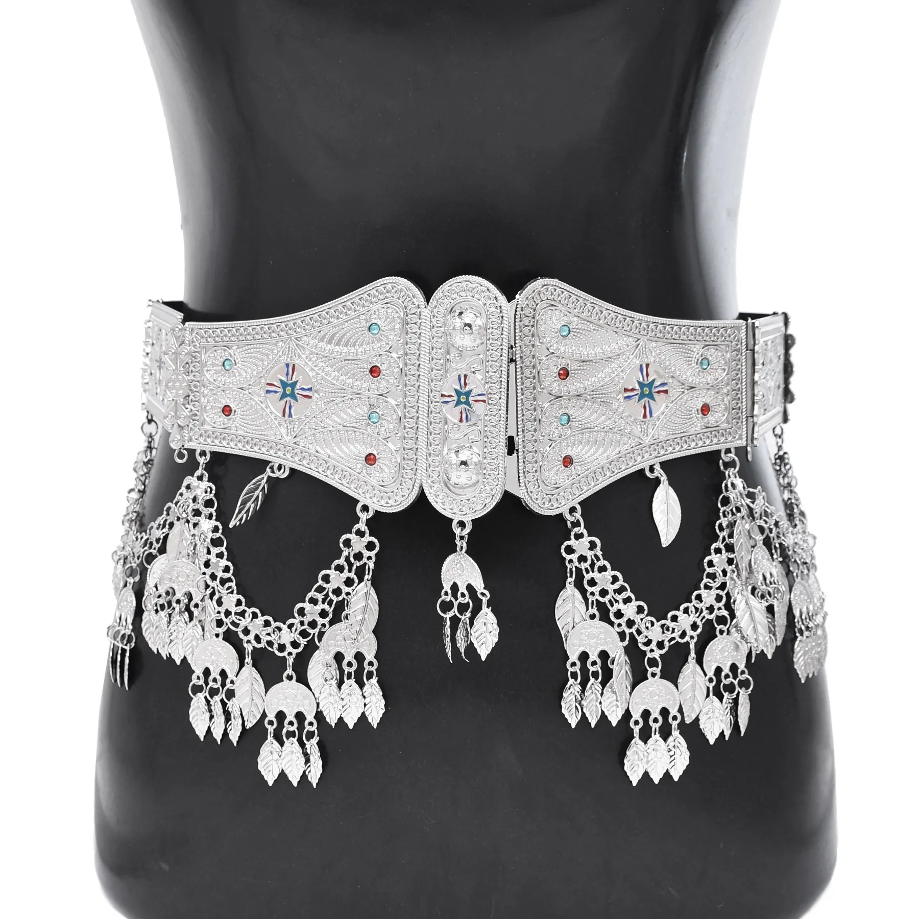 Silver Belt Chain Leather Chain Belts For Women Girls, Layered