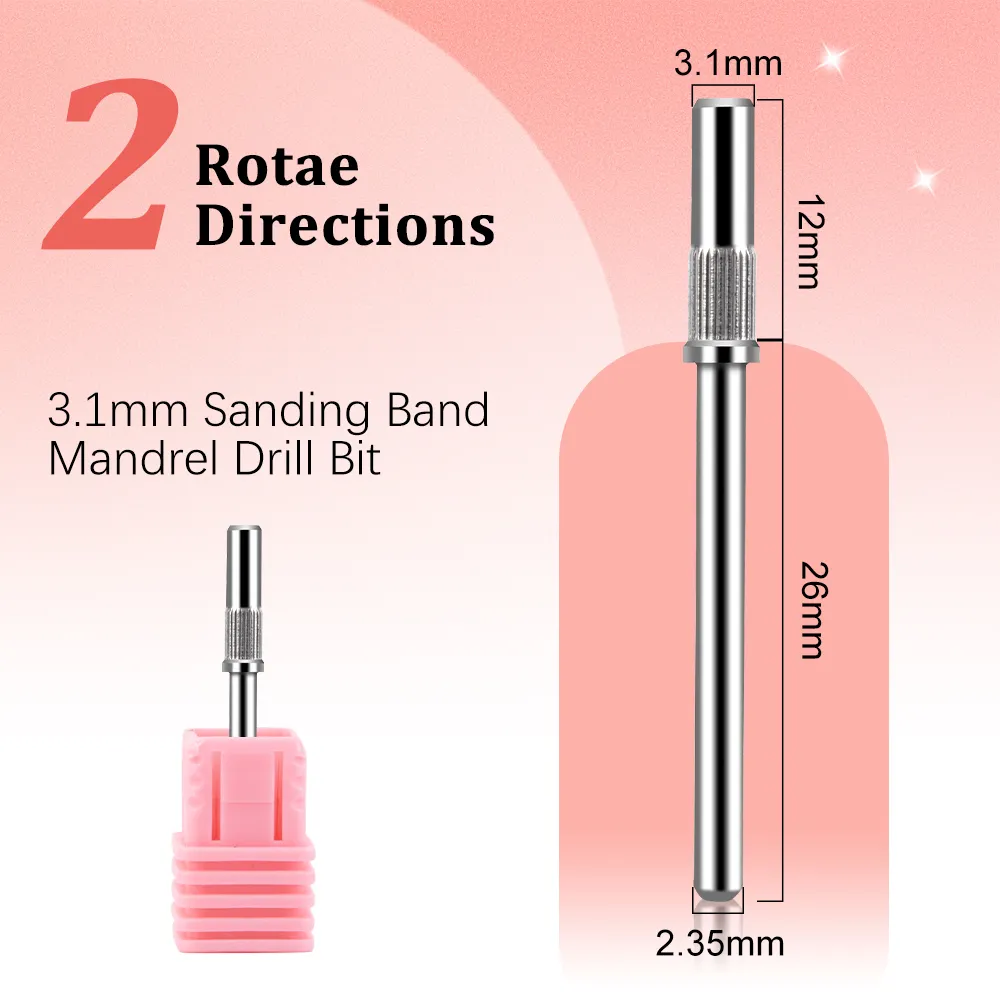 Nagelbohrer-Set Mit Regenbogen-Mandrels – 6 Stück Für Schleifbänder, Schaft 3/32 Zoll