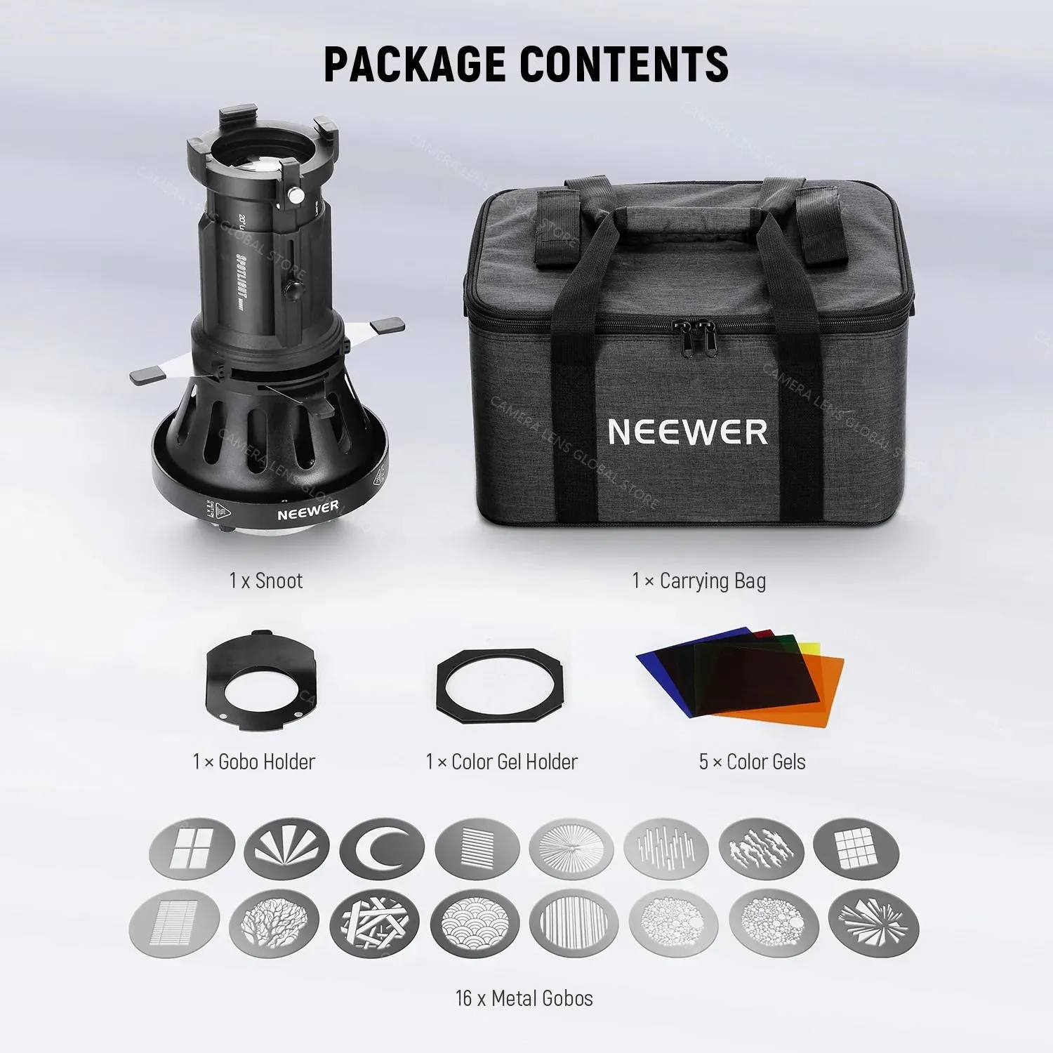 NEEWER Spotlight Snoot With 40° Projection Lens, Adjustable Focus, 16 - View #8