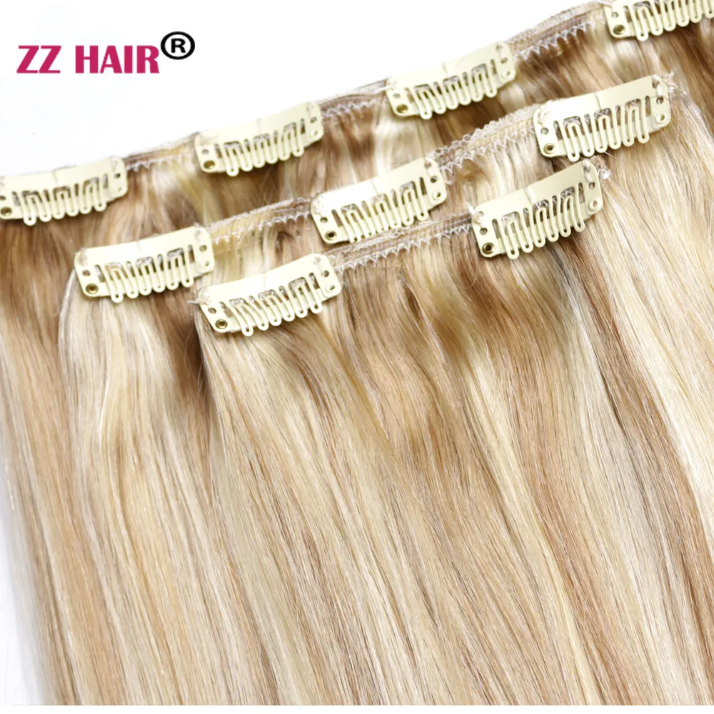 Extensions à Clips En Cheveux Naturels Remy - 8 Bandes, 18 Clips - Longueurs 41cm, 46cm, 51cm Au Choix - Neuf