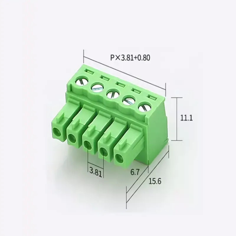DHgate.com:20 sets 3.81mm Plug-in Green 2EDG PCB Mount Terminal Blocks ...