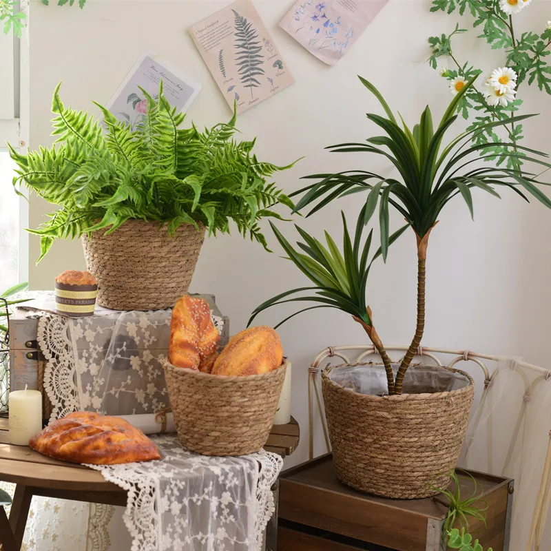 DHgate.com:Handwoven Straw Plant Pots - Eco-friendly Indoor
