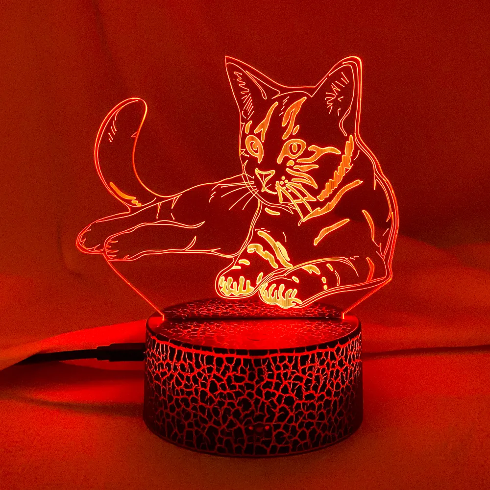 3D Night Light Cat Acrylic LED Night Lamp For Kids Bedroom Decor From  Ddmymaster, $23.35 | DHgate.Com, image size:1000x1000