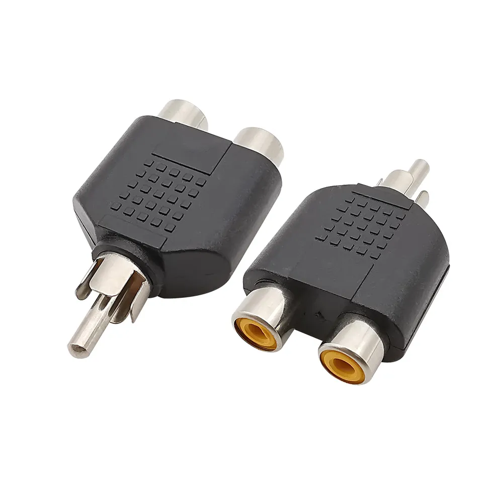 Adattatore Splitter RCA Y QDiShi 4 Pezzi – 2 Femmina A 1 Maschio Per Audio/video, Convertitore AV, Plug And Play