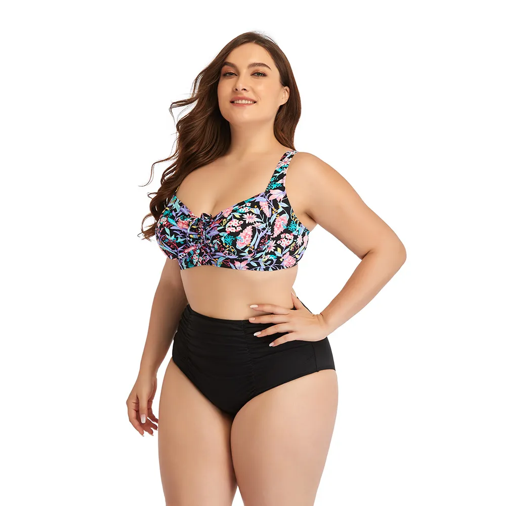 high waisted plus size bikini set