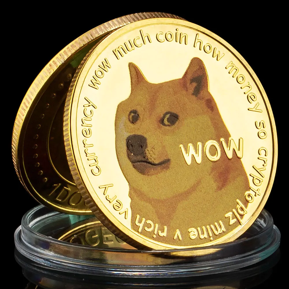 Monedas Criptográficas Chapadas En Oro De Dogecoin 40 Mm Recuerdos Y  Regalos Wow Lindas Decoraciones Para El Hogar Moneda Conmemorativa De 54,28  € | DHgate