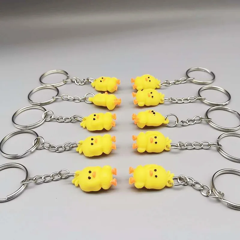 Vibrant Yellow Duck Keyring: Cute Dancing Duck Key Chain for