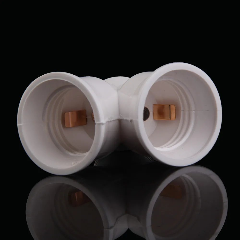 Socket Spliter 2-Pack E27 Base Light Bulb Socket Splitter, 1 to 2 Way Splitter Adapter ...