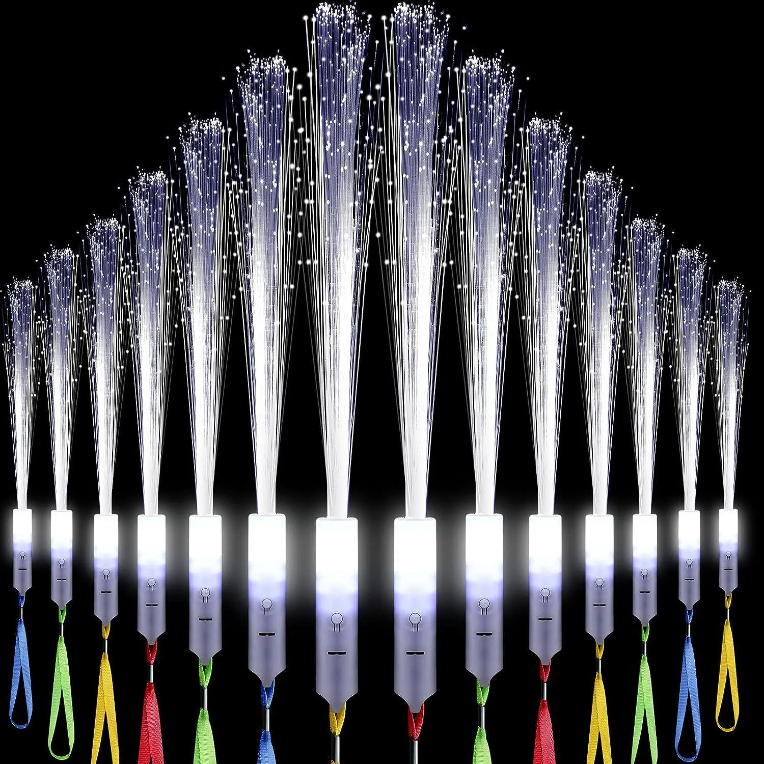 Personalized LED Fiber Optic Light Wands - 30 Pack Custom Glow Sticks For Parties, Weddings