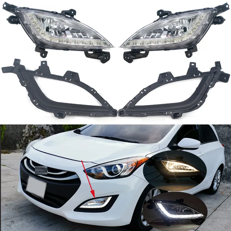 Car Front Bumper Fog Light Daytime Running Lamp Cover Frame Lid for