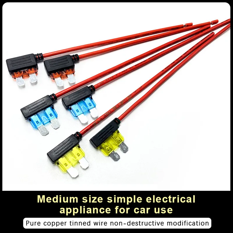 Kit Adattatori Per Fusibili Auto, 2 Pezzi 16 AWG + 8 Mini Fusibili 10A E 15A, Per Circuito Aggiuntivo - 6