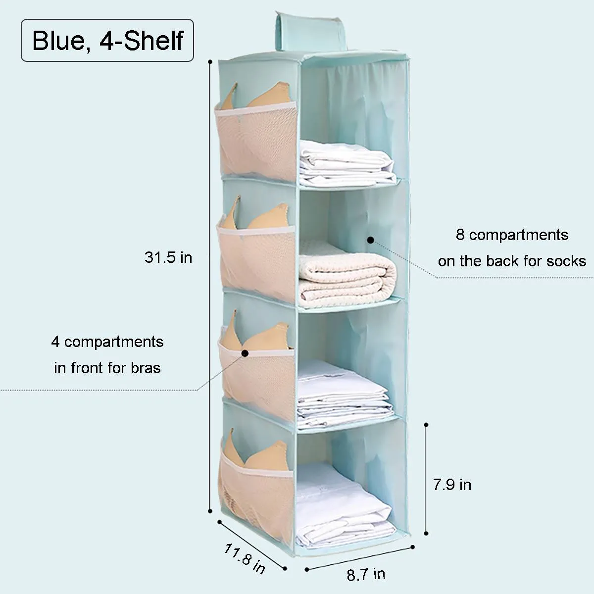 3-Tier Wardrobe Hanging Bag, Oxford Fabric Storage Pockets, Home Clothes  Organizer
