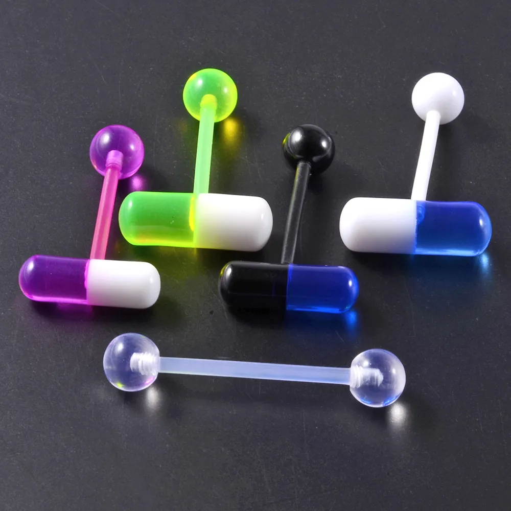 Tongue Rings 5 Pack Transparent Acrylic Ball... From Ddmyaug, $10.57