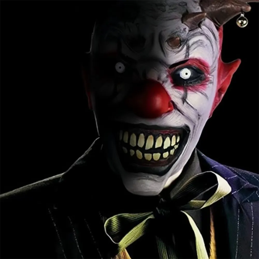Masque Terrifier Art The Clown – Tête Complète Latex – Effrayant Halloween Cosplay – Accessoire Costume Horreur – Taille Adulte