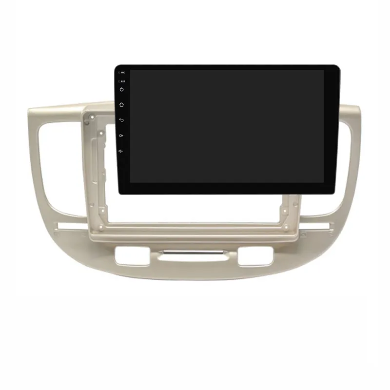 Kit Mascherine Doppio UGAR Per KIA RIO / MORING 2005-2007 - 7/9 Pollici, In ABS, Colore Argento - 6