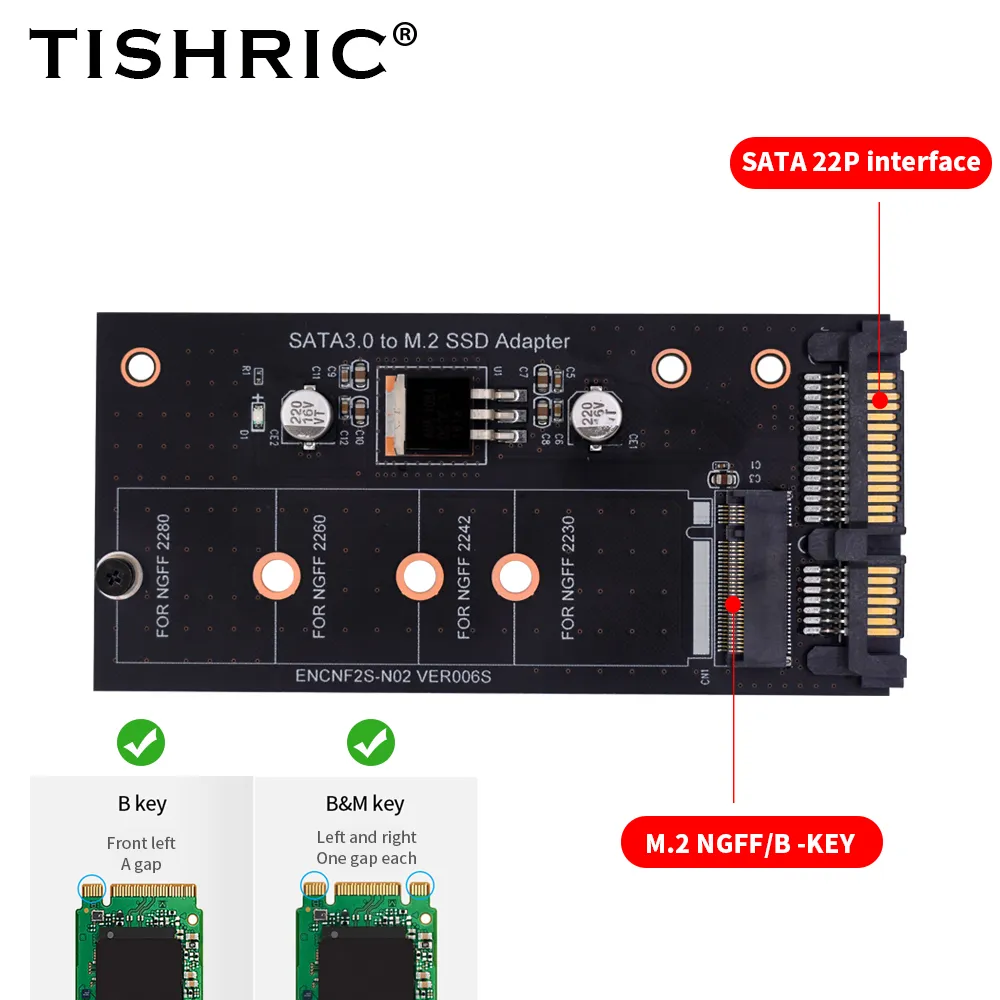 TISHRIC 2.5 Inch Dual-Port SSD arduino micro sd adapter with M.2