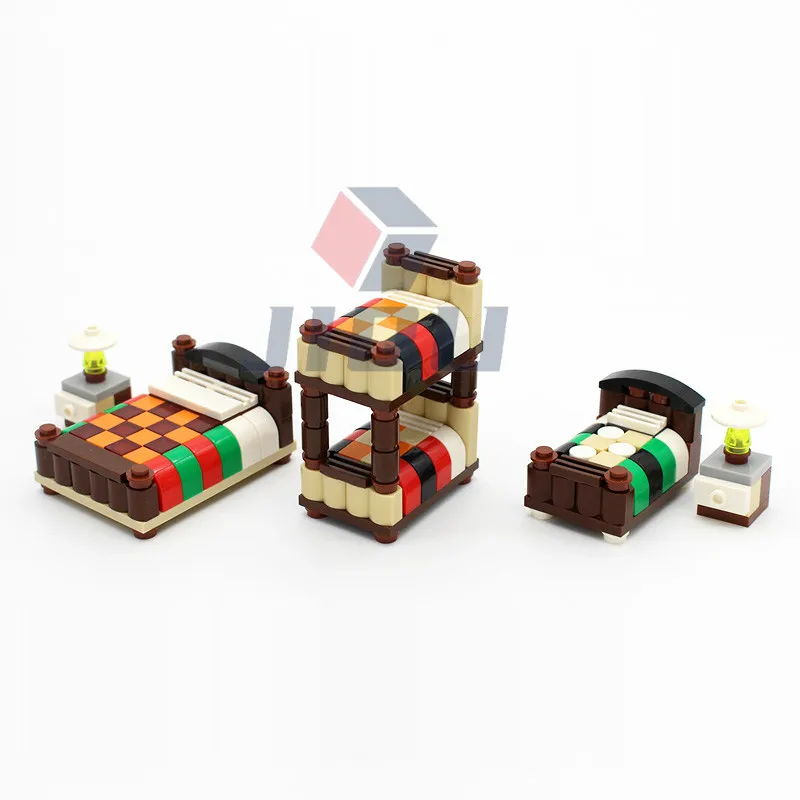 City Street View House Building Blocks Set With Bed, Fish Tank, Plants ...