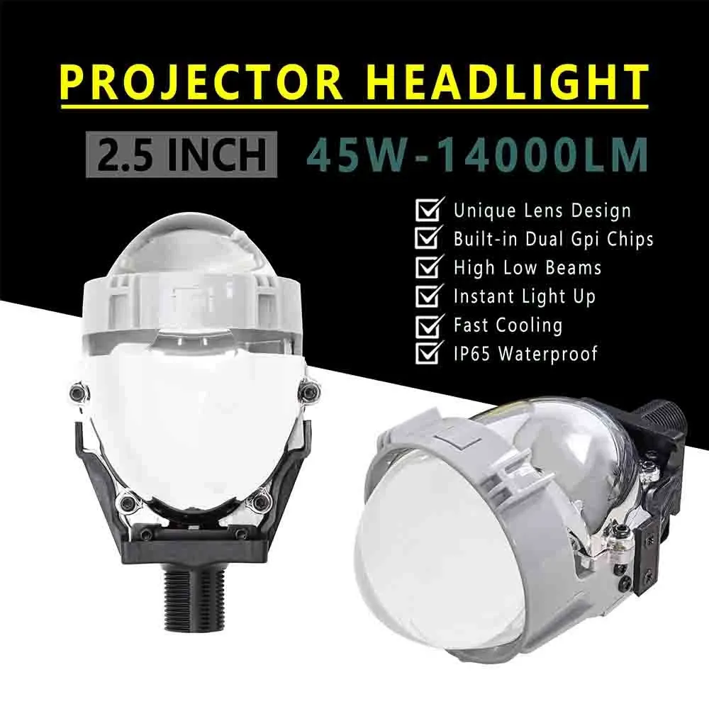 Auto Motor Verlichting 2 Universele BI Xenon HID Projectorlenzen – Voor Helder Licht En Een Sportieve Look H7 Lamp