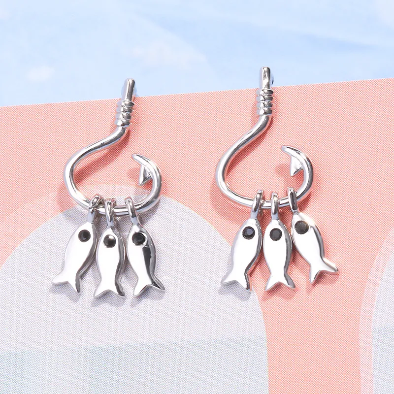 Save Big on Bulk Fish Shape Earrings Silver Fish Hook Earrings For Women  Creative Moving 3D Fish Design, Hip Hop Rock Jewelry Best Deals on DHgate