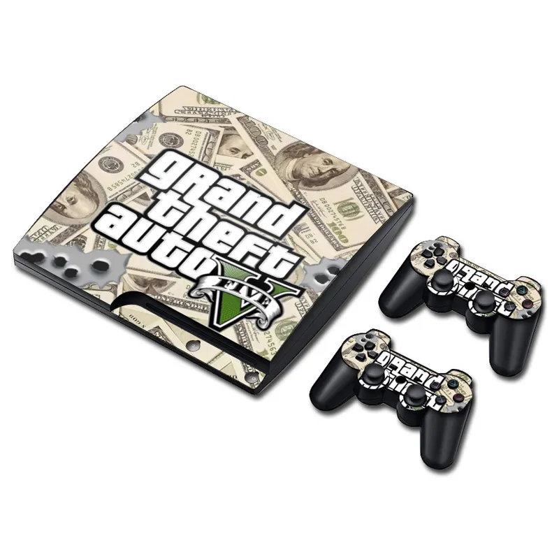 GTA5 GAT6 Vinyl Skin Sticker Protector for PS3 Slim and 2