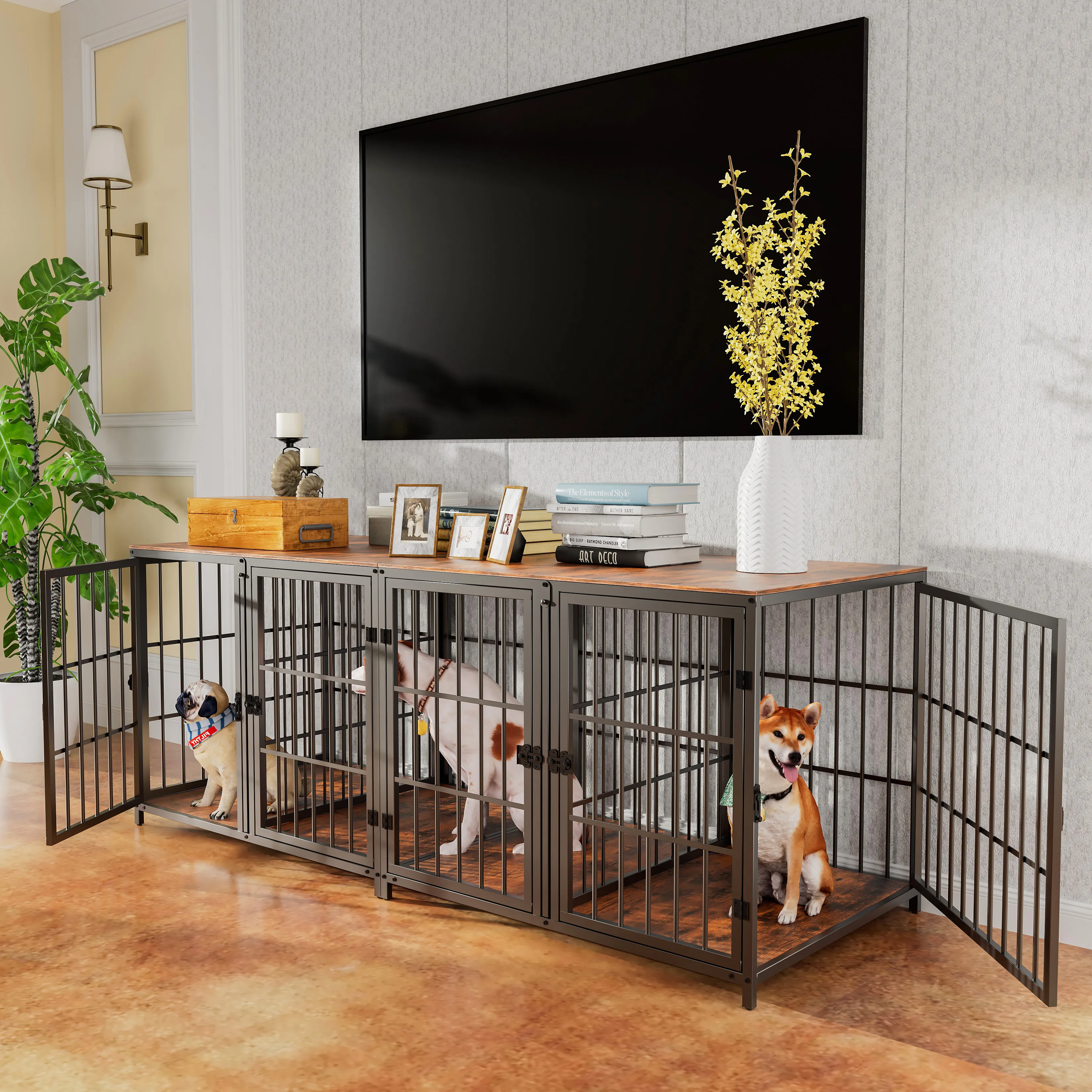 Kennel Furniture Biggest Indoor Dog Cage Heavy Duty Dog House End