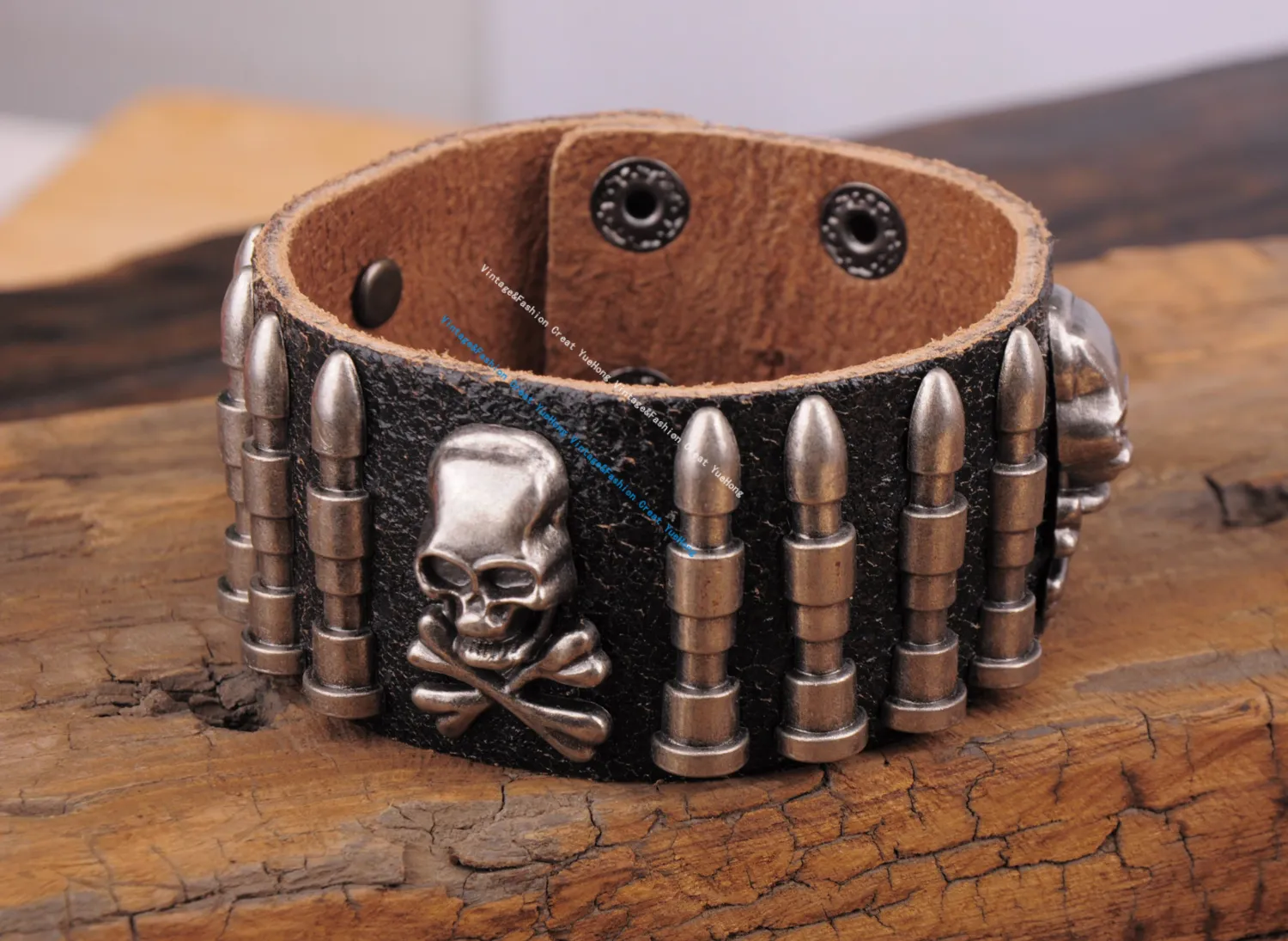 Black Rock Army Bullet Studded Men's Leather men's