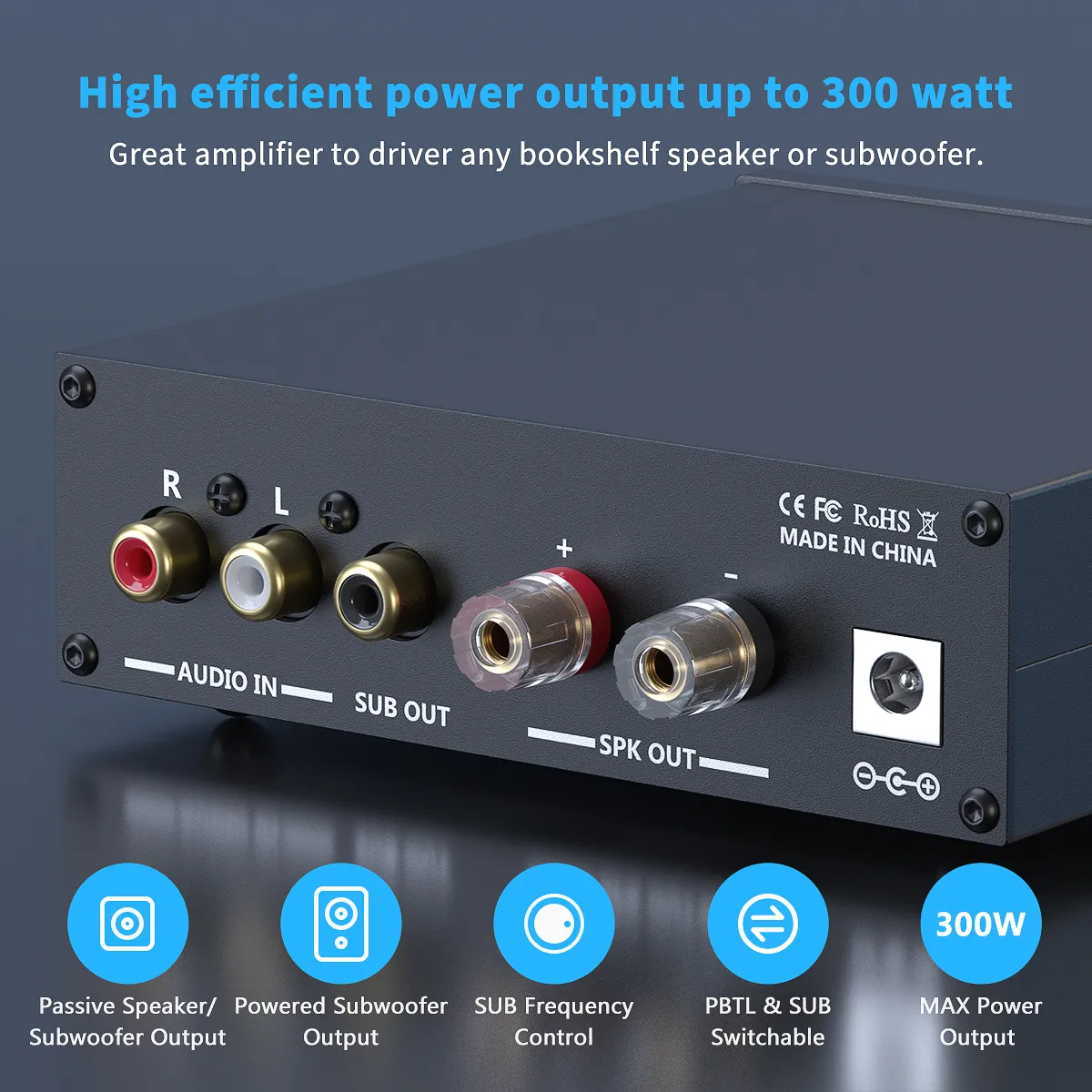 Power Amplifier Best Cheap Amplifier For Speakers 300W Fosi Audio