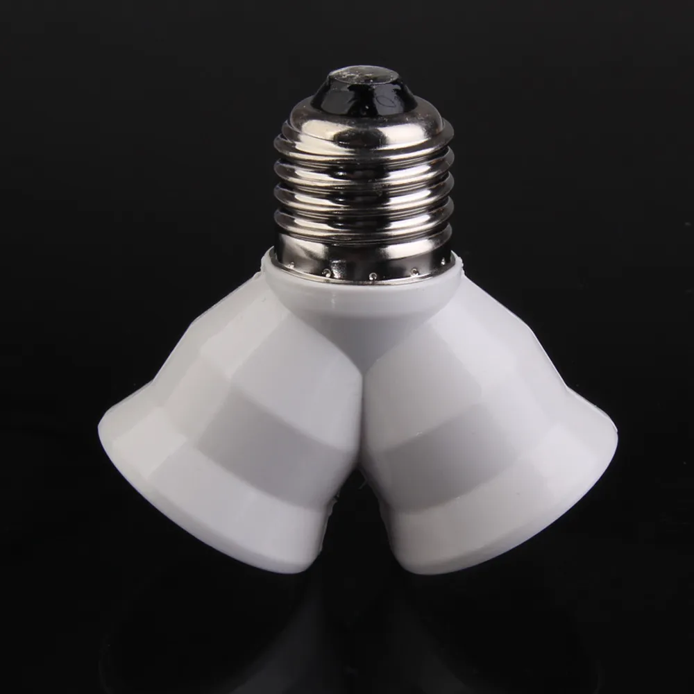 Socket Spliter 2-Pack E27 Base Light Bulb Socket Splitter, 1 to 2 Way Splitter Adapter ...