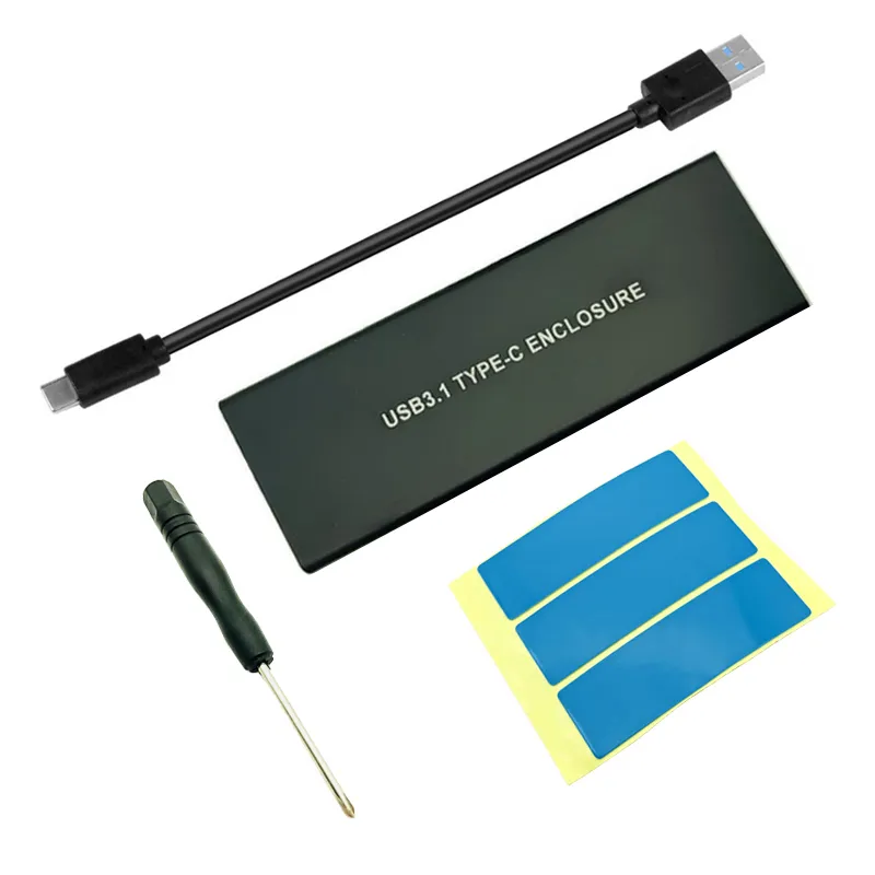 Aluminum USB 3.1 to M.2 SSD NVME HDD Enclosure NGFF PCI-E to Type C Connector Hard Disk Drive Case JMS583 SSD Box for Desktop PC